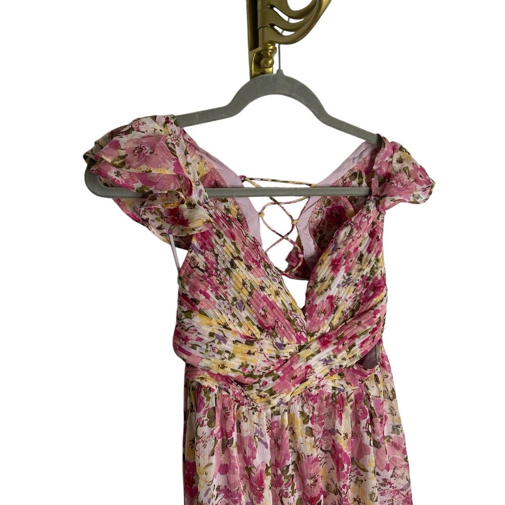 ASTR the Label Primrose Maxi Dress Lace Up Back Floral Fairy Cottage Spring XS - Picture 6 of 13